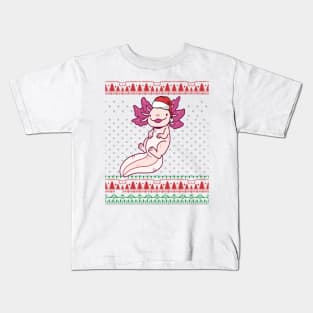 Cute Axolotl Christmas Ugly Sweater Kids T-Shirt